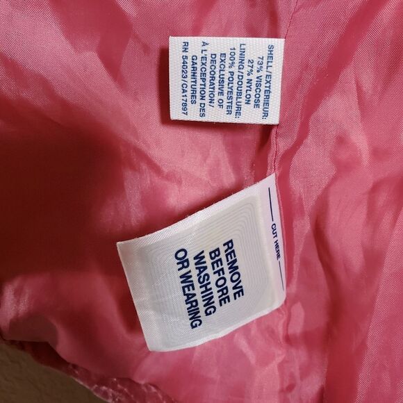 Old Navy Big Girls Rose Pink Velvet Quilted Embroidered Lined Bow Front Blazer - Picture 5 of 8